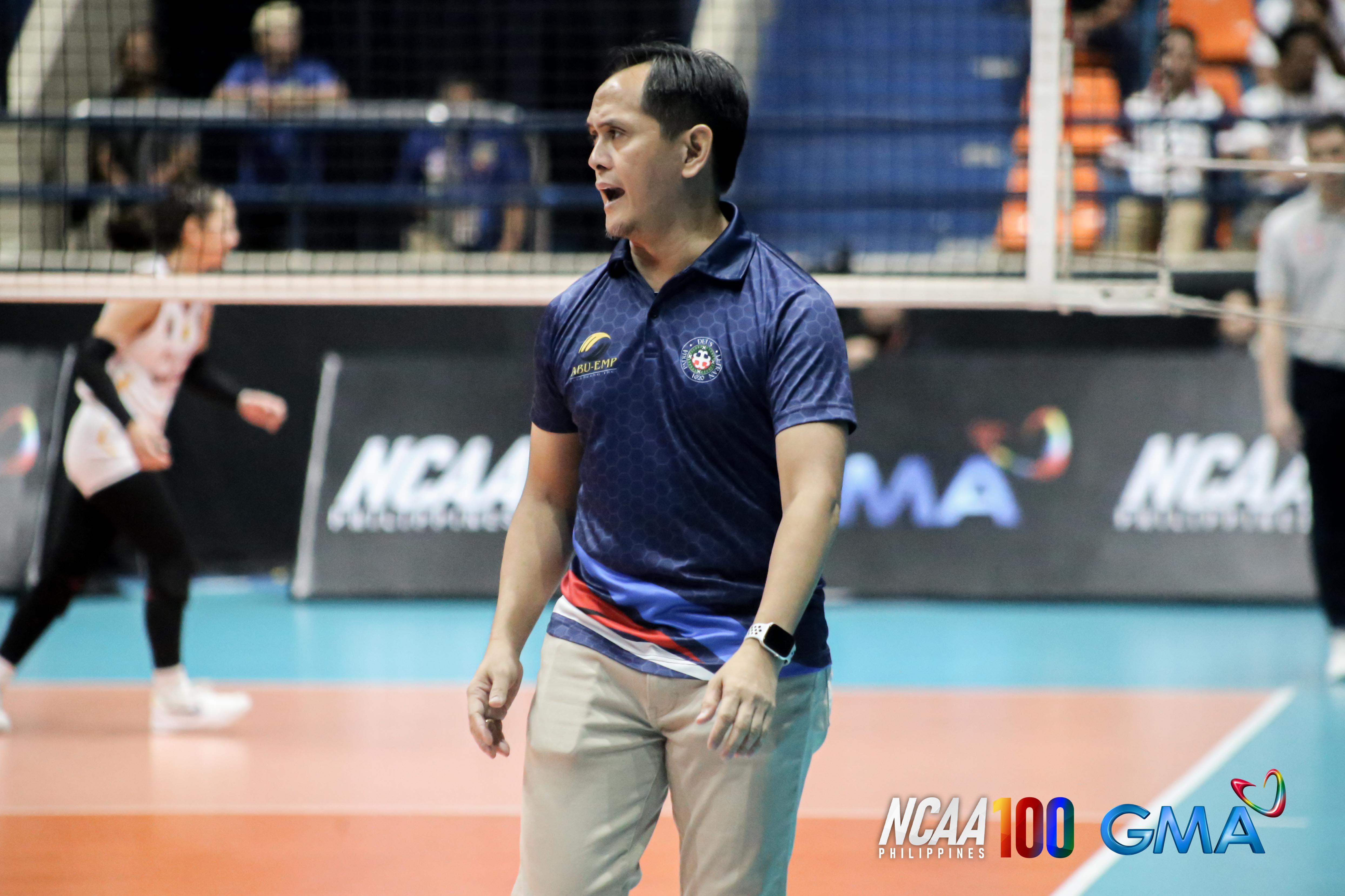 Letran Coach Oliver Almadro Urges Referees for Decisiveness After Set 4 Ejection in NCAA Volleyball Match
