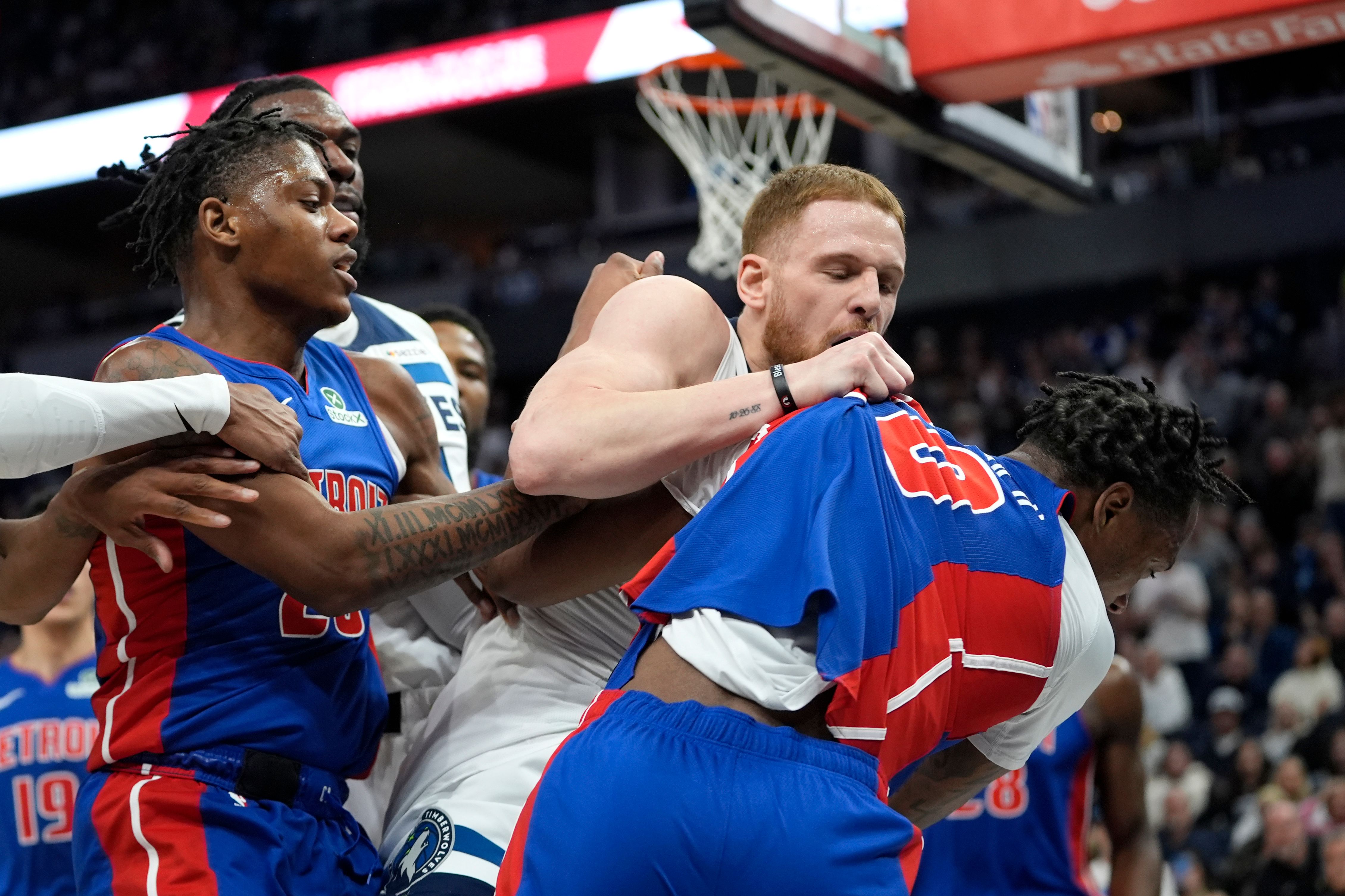Mass Ejections Follow Chaotic Brawl Between Pistons and Timberwolves