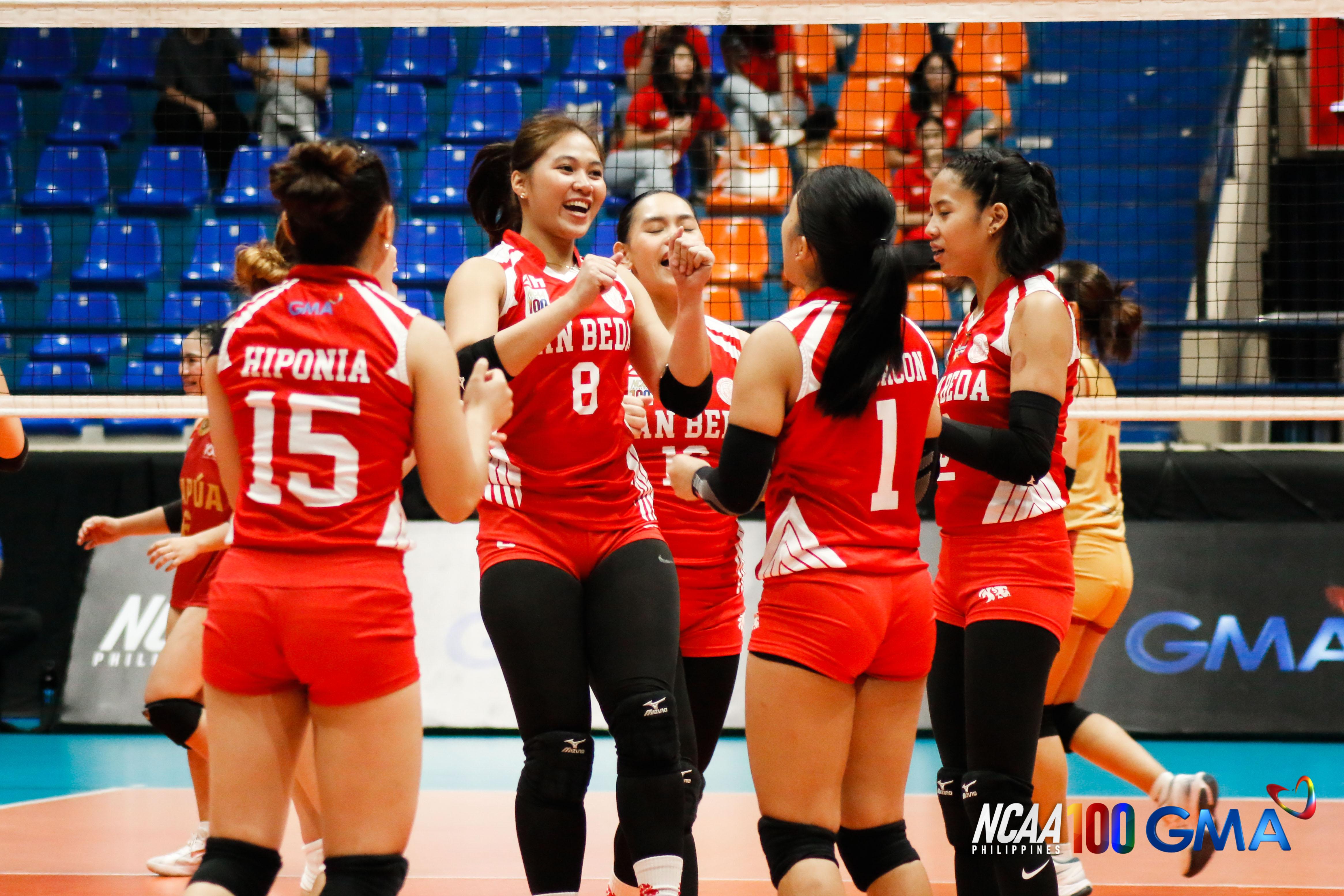 San Beda Lady Red Spikers Clinch Thrilling Five-Set Victory Over LPU in NCAA Volleyball