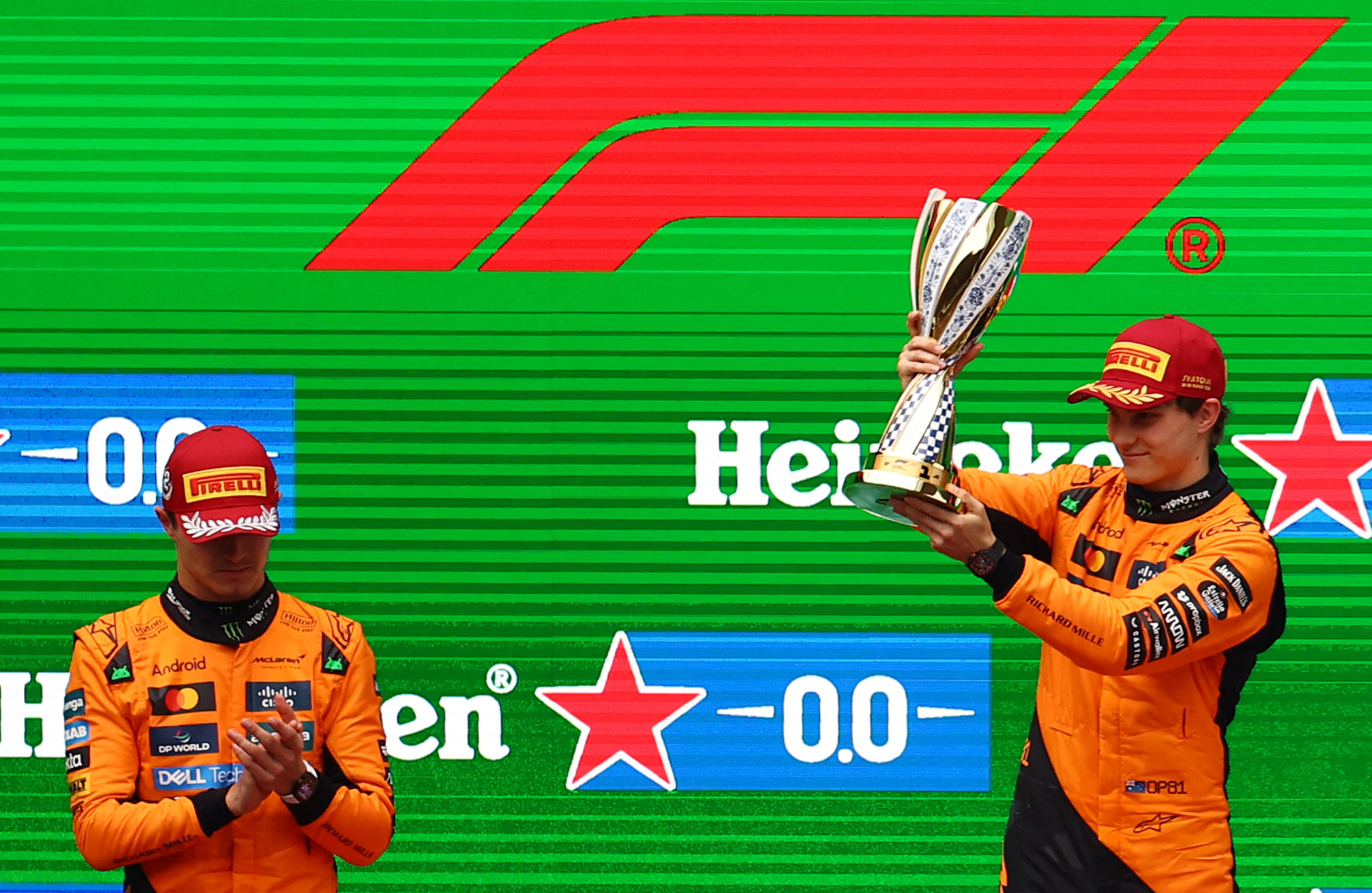 F1: Oscar Piastri wins Chinese Grand Prix from pole in McLaren one-two